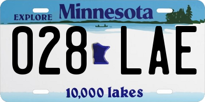 MN license plate 028LAE