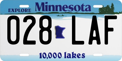 MN license plate 028LAF