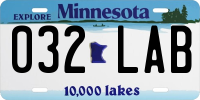 MN license plate 032LAB