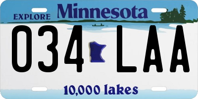 MN license plate 034LAA
