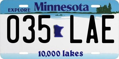 MN license plate 035LAE