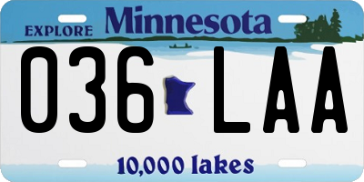 MN license plate 036LAA