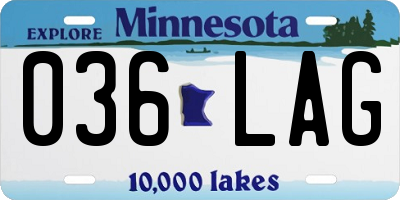 MN license plate 036LAG