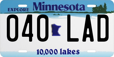 MN license plate 040LAD