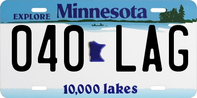 MN license plate 040LAG
