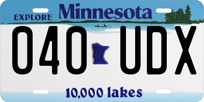 MN license plate 040UDX
