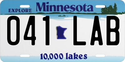 MN license plate 041LAB