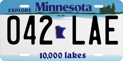 MN license plate 042LAE