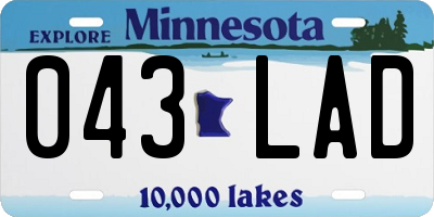 MN license plate 043LAD