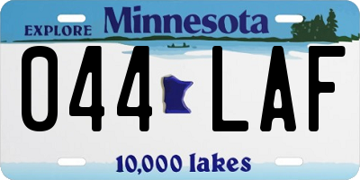 MN license plate 044LAF