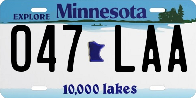 MN license plate 047LAA