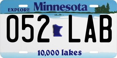 MN license plate 052LAB
