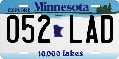 MN license plate 052LAD