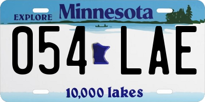 MN license plate 054LAE