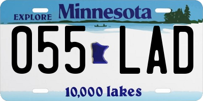 MN license plate 055LAD