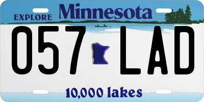 MN license plate 057LAD