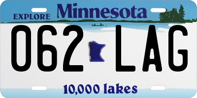 MN license plate 062LAG