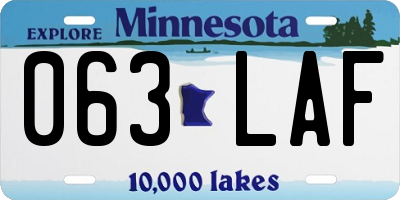 MN license plate 063LAF