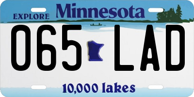 MN license plate 065LAD