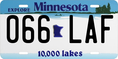 MN license plate 066LAF