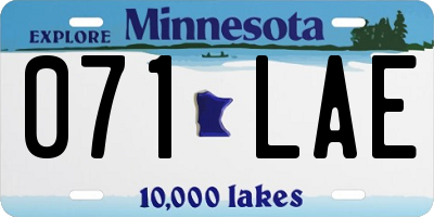 MN license plate 071LAE