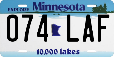 MN license plate 074LAF