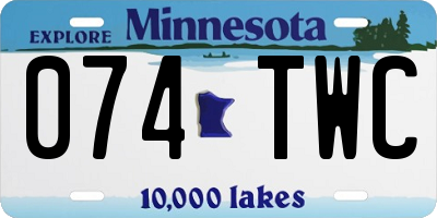 MN license plate 074TWC