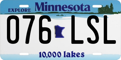 MN license plate 076LSL