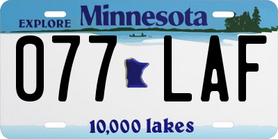 MN license plate 077LAF