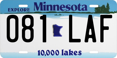MN license plate 081LAF