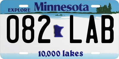 MN license plate 082LAB