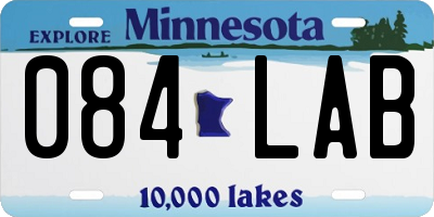 MN license plate 084LAB