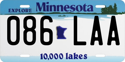 MN license plate 086LAA