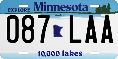 MN license plate 087LAA