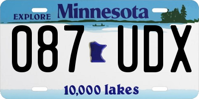 MN license plate 087UDX