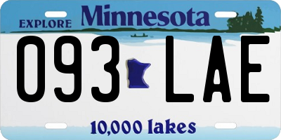 MN license plate 093LAE