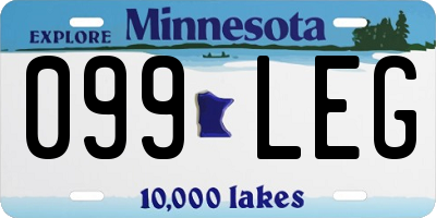 MN license plate 099LEG