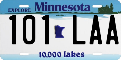 MN license plate 101LAA