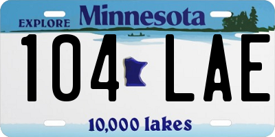 MN license plate 104LAE