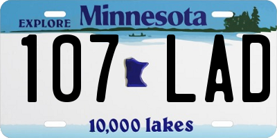 MN license plate 107LAD