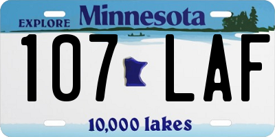 MN license plate 107LAF