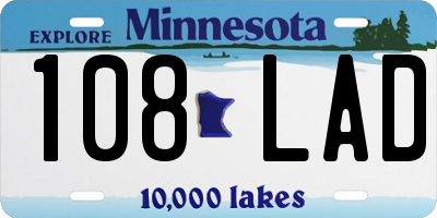 MN license plate 108LAD