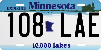 MN license plate 108LAE