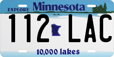 MN license plate 112LAC