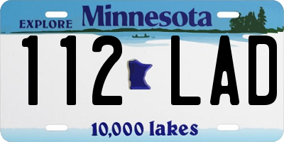 MN license plate 112LAD