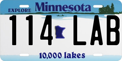 MN license plate 114LAB
