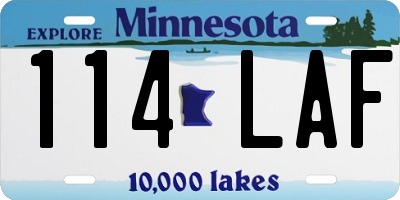 MN license plate 114LAF