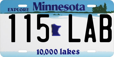 MN license plate 115LAB