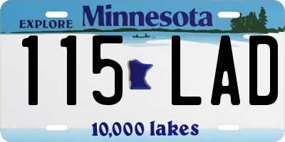 MN license plate 115LAD