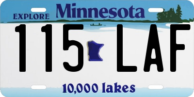 MN license plate 115LAF